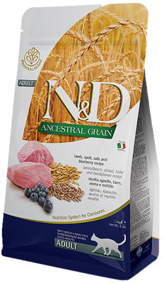 Корм для кошек Farmina N&D Low Grain Adult Ягненок с черникой 1.5кг