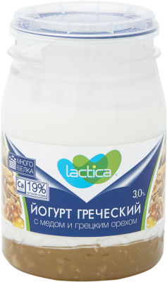 Йогурт Lactica Греческий с медом и грецким орехом 3% 190г