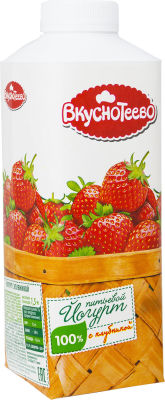 Йогурт питьевой Вкуснотеево с клубникой 1.5% 750г