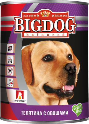 Корм для собак Зоогурман Big Dog balanced Телятина с овощами 850г