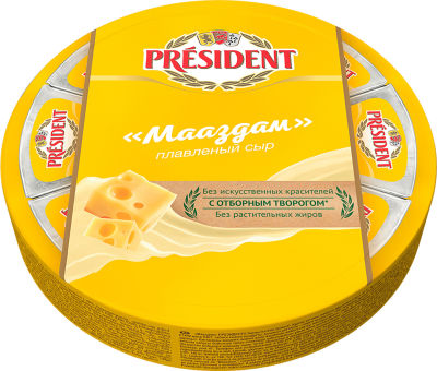 Сыр плавленый President Мааздам 45% 140г
