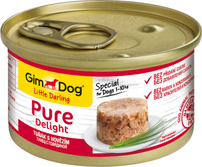Корм для собак GimDog Pure Delight из тунца с говядиной 85г
