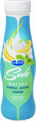 Йогурт питьевой Ecomilk Solo Матча-Мята-Лимон 2.8% 290г