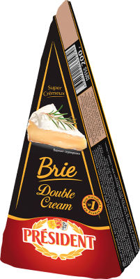 Сыр President Brie Double Cream с белой плесенью 73% 200г
